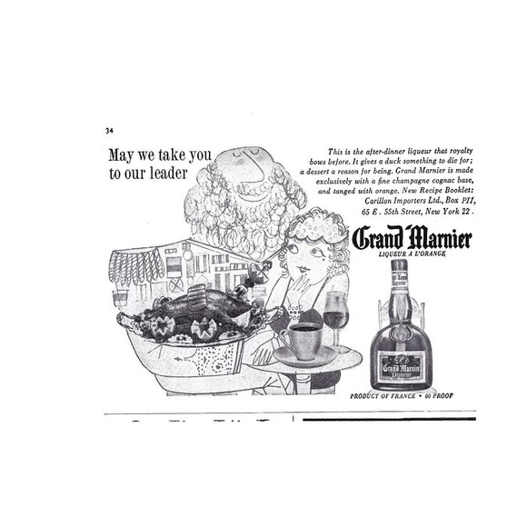 Vintage Grand Marnier Liqueur Ad Print 1960s  Retro French Advertising Art - Picture 2 of 2